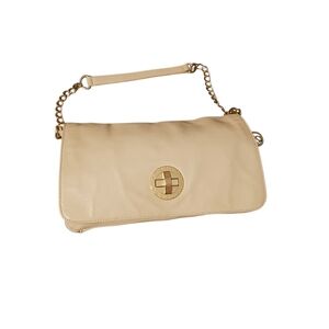 Elegant Cream Leather Shoulder Bag